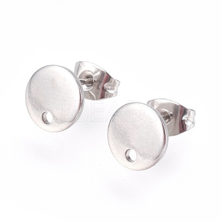 Non-Tarnish 304 Stainless Steel Stud Earring Findings STAS-G178-01P-8mm-1