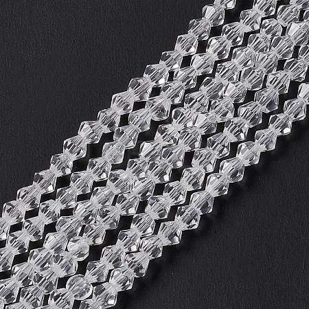 Clear Glass Bicone Beads Strands X-GLAA-S026-3mm-07-1