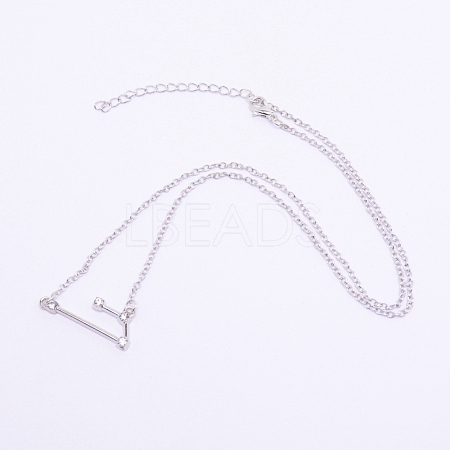 Alloy Rhinestone Pendants Necklaces NJEW-WH0007-02C-1