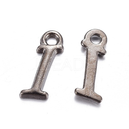 Gunmetal Plated Alloy Letter Pendants PALLOY-J718-01B-I-1