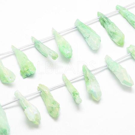 Electroplated Natural Quartz Crystal Beads Strands G-G890-A-08-1