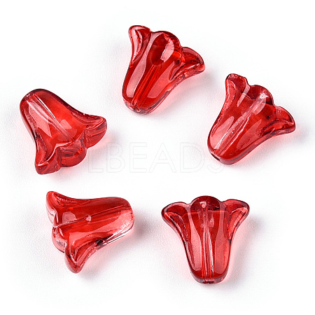 Spray Painted Transparent Glass Beads GLAA-D006-20D-1