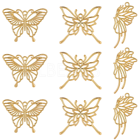 20Pcs 3 Styles Zinc Alloy Open Back Bezel Pendants FIND-SP0005-70-1