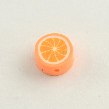 Handmade Polymer Clay Orange Beads X-CLAY-Q170-07-1