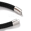 Men's Braided Black PU Leather Cord Bracelets BJEW-K243-38AS-4