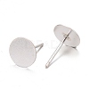 925 Sterling Silver Flat Pad  Stud Earring Findings STER-K167-045G-S-2