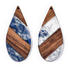 Transparent Resin & Walnut Wood Big Pendants RESI-ZX017-68-3