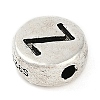 925 Sterling Silver Flat Round with Letter Beads LS-STER-G044-01AS-Z-2
