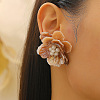 Brass Plastic Flower Stud Earrings FS-WG6C53A-08-1