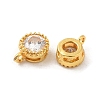 Brass with Clear Cubic Zirconia Charms KK-G477-01G-2