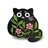 Cartoon Cat & Flower Enamel Pins JEWB-H017-01EB-01-1