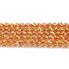 Electroplate Transparent Glass Beads Strands LS-GLAA-H021-01A-FR06-2