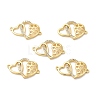 Brass Micro Pave Clear Cubic Zirconia Connector Charms KK-E068-VB376-3