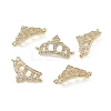 Brass Micro Pave Clear Cubic Zirconia Connetor Charms KK-E068-VB047-4
