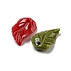 Synthetic Coral Dyed Leaf Charms CORA-Q034-02-2