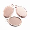 Ion Plating(IP) 304 Stainless Steel Pendant Cabochon Settings STAS-H383-12RG-1