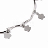 304 Stainless Steel Flower Charm Anklets AJEW-AN00367-2
