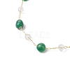 Handmade Natural Green Agate Beaded Chains Earring & Necklaces Sets SJEW-JS01342-04-5