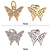 Brass Micro Pave Clear Cubic Zirconia Charms ZIRC-CA0001-02-3