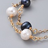 Natural Cultured Freshwater Pearl Beads Link Bracelets BJEW-JB04818-2