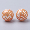 Printed Imitation Pearl Acrylic Beads LS-X-MACR-R558-01B-2