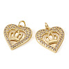 2Pcs Brass Micro Pave Cubic Zirconia Pendants KK-TA0002-78B-G-1