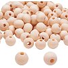 Round Unfinished Wood Beads WOOD-PH0008-14-1