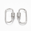 Brass Micro Pave Clear Cubic Zirconia Screw Carabiner Lock Charms X-ZIRC-T010-10P-1