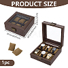 6-Slot Clear Glass Window Imitation Leather Watch Organizer Boxes with Velveteen Pillow Inside and Alloy Clasps Outside CON-WH0089-285-2