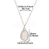 Natural Rose Quartz Irregular Oval Pendant 304 Stainless Steel Cable Chain Necklaces for Women FS-WGF500E-06-1