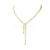 Brass Oval Link Lariat Necklaces for Women NJEW-JN05637-2