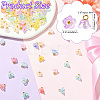 100Pcs Transparent Acrylic Flower Charms PALLOY-CJ00183-2
