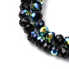 Electroplate Transparent Glass Beads Strands EGLA-A046-01A-05-3