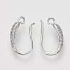 Brass Micro Pave Cubic Zirconia Earring Hooks X-ZIRC-Q022-035P-NF-2