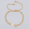 Golden Tone Daisy Braided Bead Bracelets WY1454-3-1