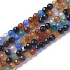 Natural Dyed & Heated Multi-Color Agate Beads Strands G-F596-36-4mm-1