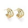 Brass Stud Earrings EJEW-L234-35G-1