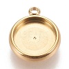 Ion Plating(IP) 304 Stainless Steel Pendant Cabochon Settings STAS-K202-03D-G-1