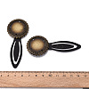 Alloy & Iron Bookmark Cabochon Settings PALLOY-N184-09AB-3