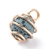 Unwaxed Natural Lava Rock Charms PALLOY-JF01334-4