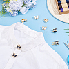 8Pcs 2 Colors Alloy Rhinestone Cufflinks BUTT-WR0001-41-4