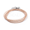 Cat Eye Beads Wrap Bracelets BJEW-JB04397-03-1