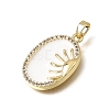 Brass Micro Pave Clear Cubic Zirconia Pendants KK-CBAA632-13G-2