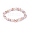 Natural Pearl Beaded Stretch Bracelets BJEW-JB04528-01-1