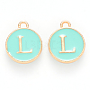 Golden Plated Alloy Enamel Charms ENAM-S118-05L-1