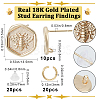 Beebeecraft 10Pcs Bee Brass Stud Earring Findings DIY-BBC0001-35-2