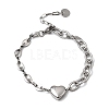 304 Stainless Steel Link Bracelets BJEW-H644-14P-4