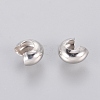 Platinum Color Ringent Round Brass Crimp Beads Covers X-EC266-NF-2
