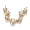 Brass Micro Clear Cubic Zirconia Charms ZIRC-F120-019G-12-1