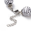 Sport Ball Theme Acrylic Round Beaded Bracelet BJEW-JB08660-01-5